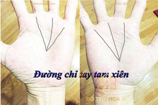 đường chỉ tay tam xiên