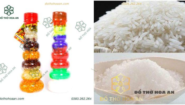 Xử lý gạo, muối sau khi cúng