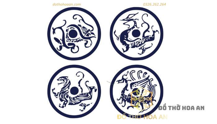 4 Tượng tương ứng với bốn phương Đông – Tây – Nam – Bắc và bốn mùa Xuân – Hạ – Thu – Đông