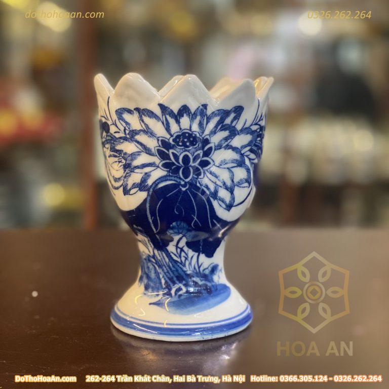 Ly Đựng Phật Thủ Bát Tràng Xanh