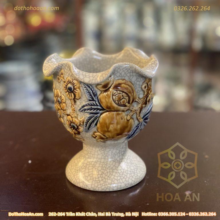 Ly Đựng Phật Thủ Men Rạn Cao Cấp