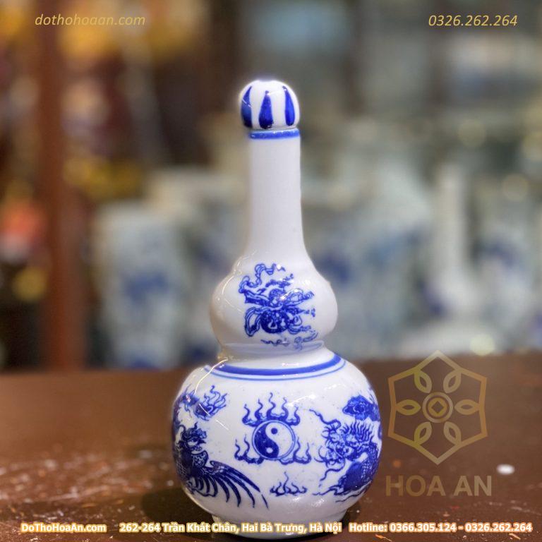 Nậm Rượu Rồng Men Trắng