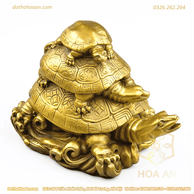 Tượng Rùa Cõng Nhiều Con Đồng Phong Thủy (3) Tượng Rùa Cõng Nhiều Con Đồng Phong Thủy