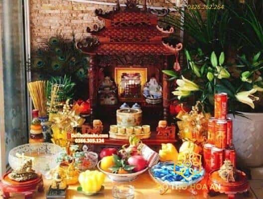 Kích thước bàn thờ Thần Tài Ông Địa chuẩn thước Lỗ Ban