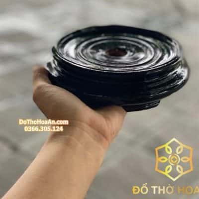 Chân Đế Bát Hương Bằng Gỗ Mít Màu Đen – 19