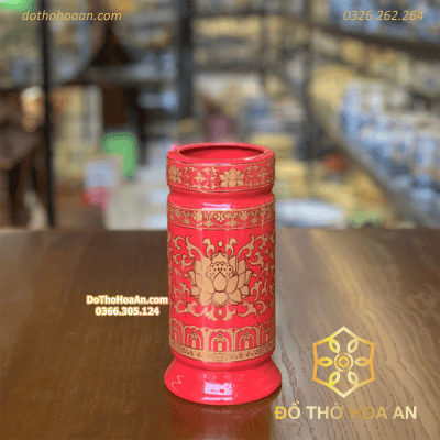 Ống Đựng Hương Gấm Đỏ
