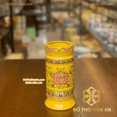 Ống Đựng Hương Gấm Vàng
