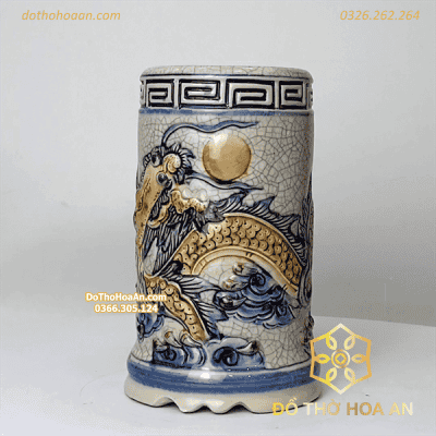 Ống Hương Men Rạn Đắp Nổi – nhỏ