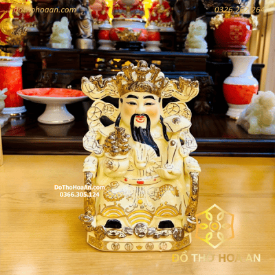 Thần Phát, Thần Tiền Triệu Công Minh Sứ Vàng Ngà – Cao 25cm