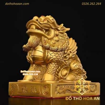 Tượng Tỳ Hưu Ngồi Đồng Ngồi Bệ Phong Thủy2