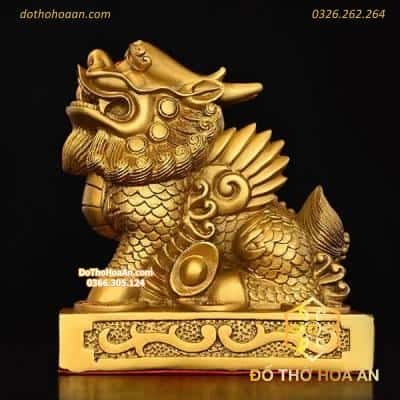 Tượng Tỳ Hưu Ngồi Đồng Ngồi Bệ Phong Thủy3