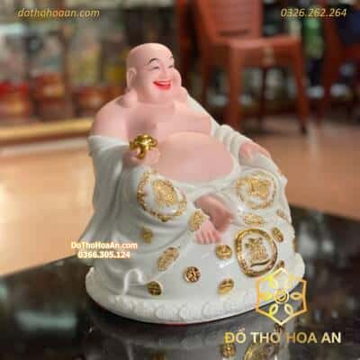 Tượng Di Lặc Tụ Bảo Bột Đá Trắng1