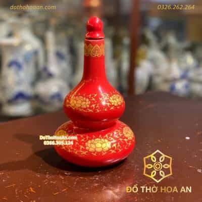 Nậm Rượu Gấm Đỏ Đẹp1