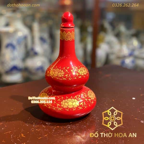 Nậm Rượu Gấm Đỏ Đẹp1