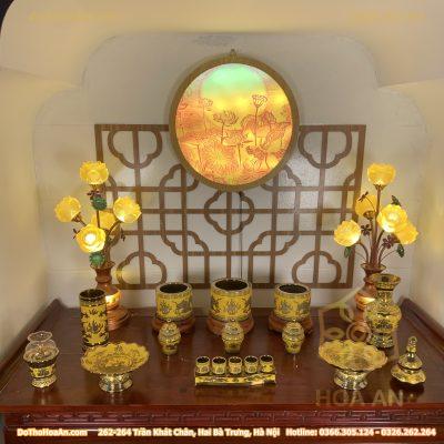 Bộ Bát Hương Sứ Kim Sa Thờ Gia Tiên BGT02KS2