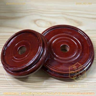 Chân Đế Bát Hương Bằng Gỗ Mít Màu Đỏ