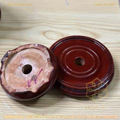 Chân Đế Bát Hương Bằng Gỗ Mít Màu Đỏ