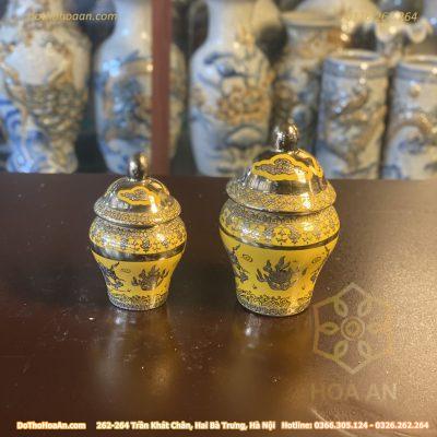 Chóe Thờ Sứ Men Vàng Kim Sa