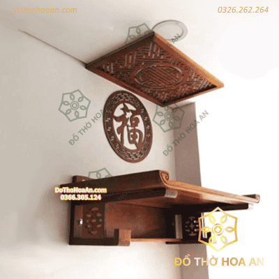 Ban thờ treo tường hiện đại gỗ Sồi màu nâu3