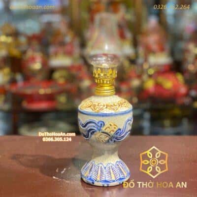 Bộ Đồ Thờ Thần Linh Men Rạn Đắp Nổi BDTTLMR03