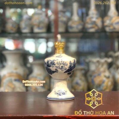 Đèn Dầu Men Rạn Vẽ1