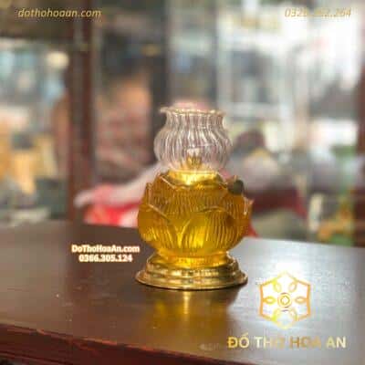 Đèn Dầu Thuỷ Tinh Thân Hoa Sen1