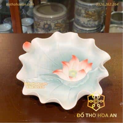 Mâm Bồng Lá Sen Sứ Đức Hóa