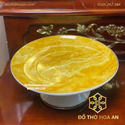 Mâm Bồng Thờ Sứ Vân Đá Vàng