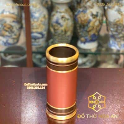 Ống Hương Đồng Nâu Khắc Chứ Nổi Đài Loan2