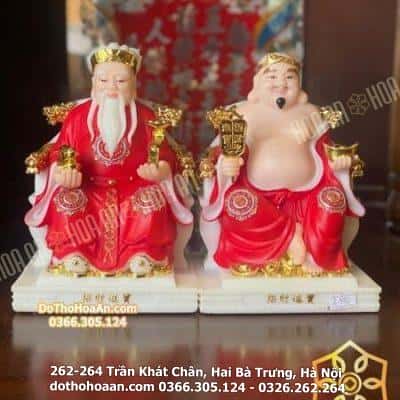 Tượng Thần Tài Thổ Địa Bột Đá Đỏ