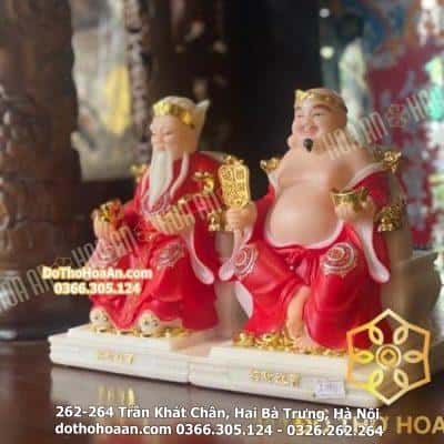 Tượng Thần Tài Thổ Địa Bột Đá Đỏ