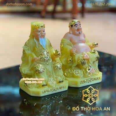 Tượng Thần Tài Thổ Địa Bột Đá Vàng Thạch Anh1