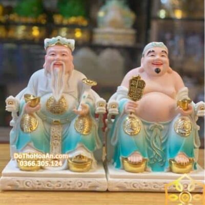 Tượng Thần Tài Thổ Địa Composite Xanh SP000208