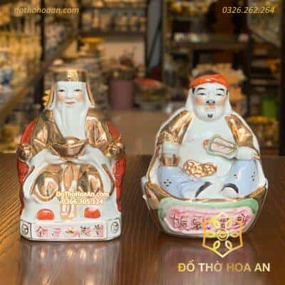Tượng Thần Tài Thổ Địa Sứ Dát Kim