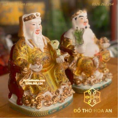 Tượng Thần Tài Thổ Địa Sứ Gấm Vàng1