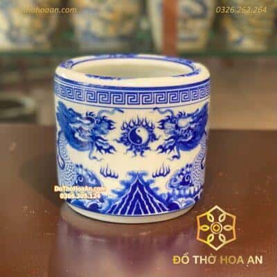 Bát Hương Rồng Phú Quý Men Trắng