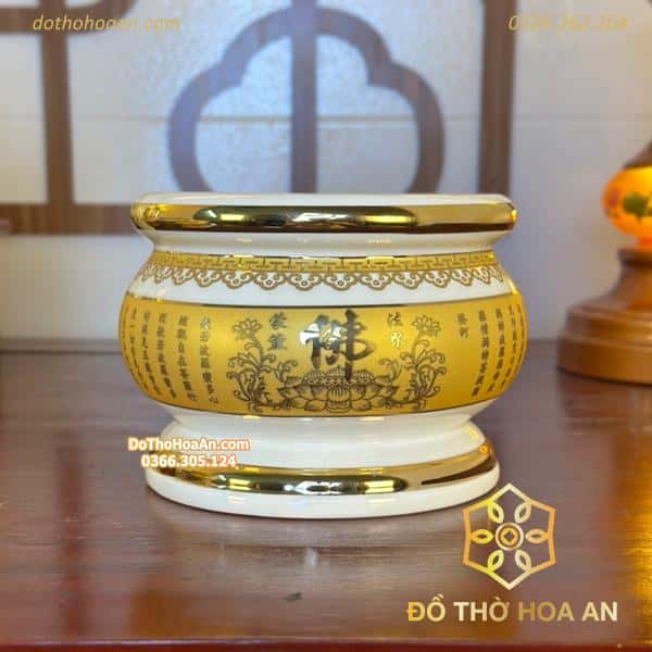 Bát Hương Sứ Bát Nhã Tâm Kinh Vàng2