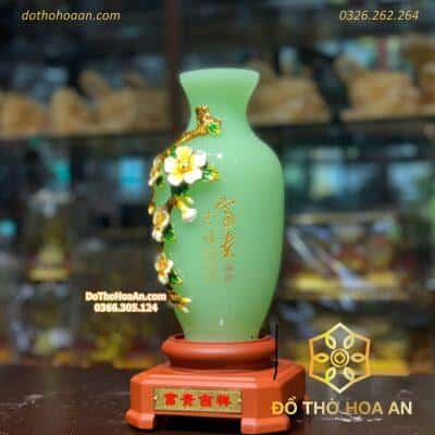 Bình Hút Tài Lộc Như ý Đá Onyx Xanh BTL011