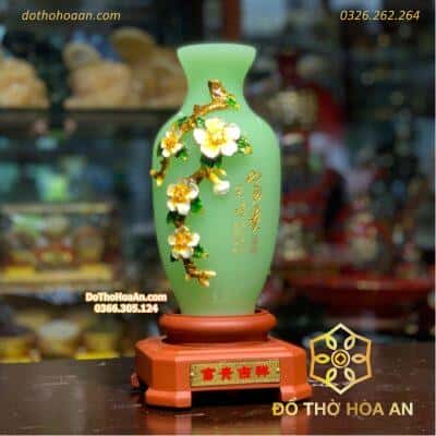 Bình Hút Tài Lộc Như ý Đá Onyx Xanh BTL012