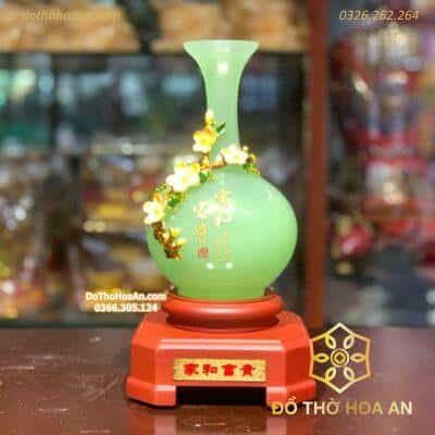 Bình Hút Tài Lộc Như ý Đá Onyx Xanh BTL02