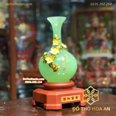 Bình Hút Tài Lộc Như ý Đá Onyx Xanh BTL022