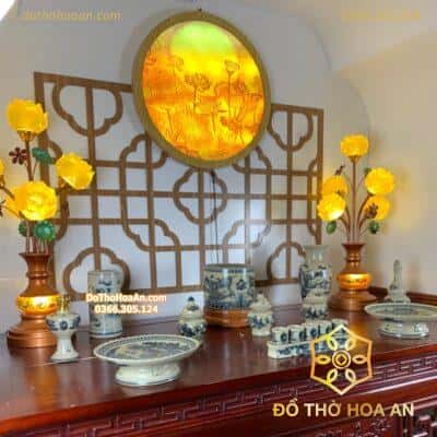 Bộ Đồ Thờ Thần Linh Men Rạn Vẽ BTL02RV1