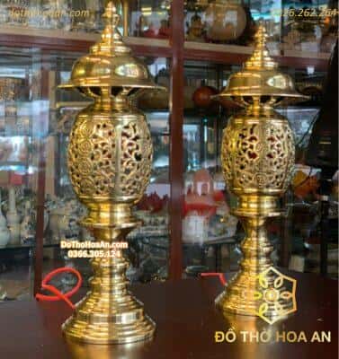 Đèn Thờ Quả Dứa Đồng Vàng