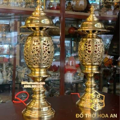 Đèn Thờ Quả Dứa Đồng Vàng