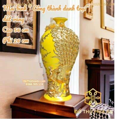 Mai Bình Công Thành Danh Toại Men Màu Dát Vàng