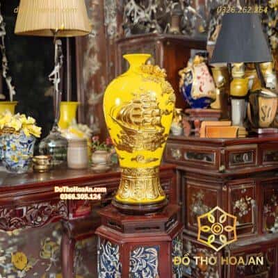 Mai Bình Thuận Buồm Xuôi Gió Men Màu Dát Vàng