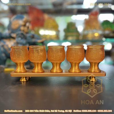 Kỷ/ Khay Nước Lưu Ly Bọc Đồng
