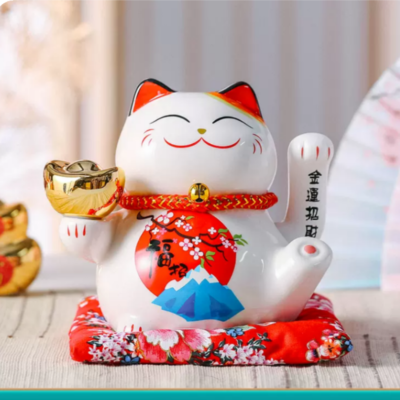 Mèo Thần Tài Chiêu Phúc Nguyên Bảo 16cm