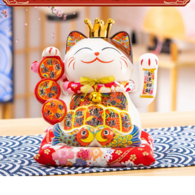 Mèo Thần Tài Đế Vương Tài Lộc Dồi Dào 21cm