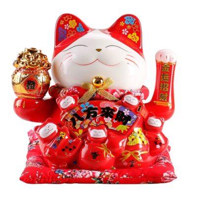 Mèo Thần Tài Đỏ Bát Phương Chiêu Tài